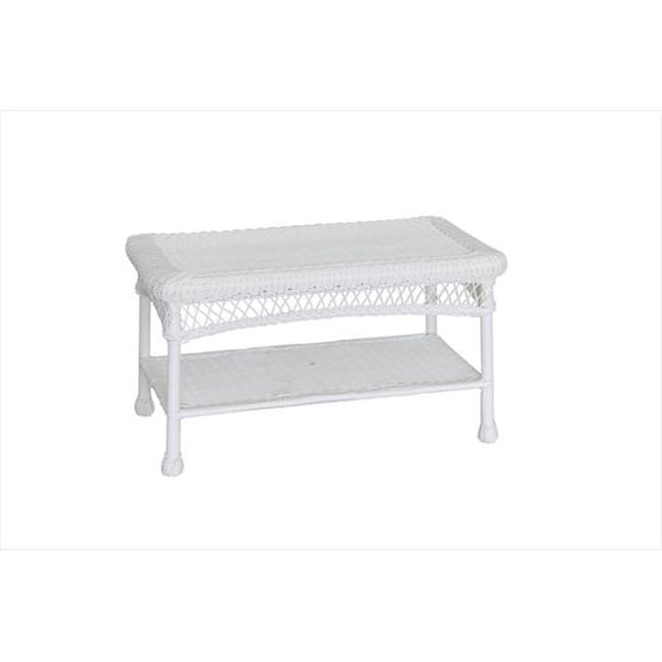 Jeco Jeco W00206-T White Wicker Patio Furniture Coffee Table W00206-T - main